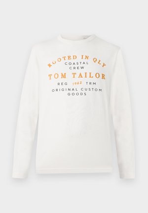 TOM TAILOR, PRINTED - Maglietta a manica lunga - gardenia white