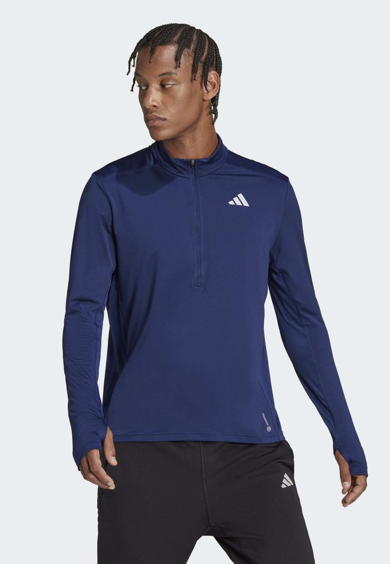 adidas Performance - OTR 1/2 ZIP - Long sleeved top - dark blue, Enlarge