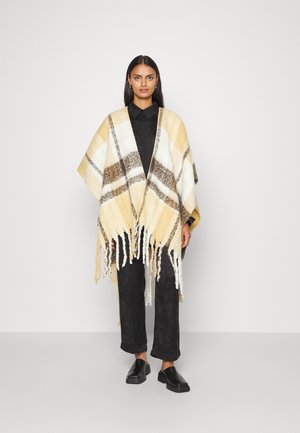 PONCHO BIG FRINGE - Cape - brown