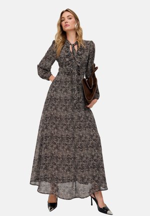 MARGOT RUFFLE NECK PRINT   - Maxikleid - brown