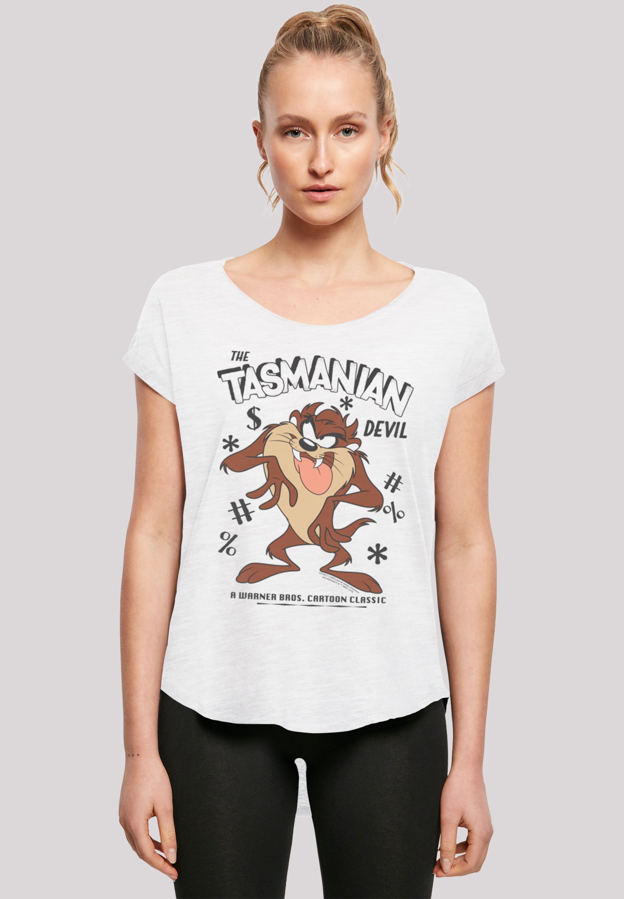F4NT4STIC LOONEY TUNES TAZ VINTAGE TASMANIAN DEVIL CARTOO - Print T-shirt -  white - Zalando.de