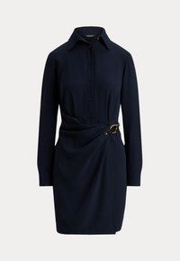 BUCKLE-TRIM GEORGETTE SHIRTDRESS - Srajčna obleka - lauren navy