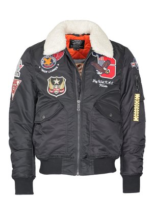 TOP GUN MIT KRAGEN - Bomberjakke - black