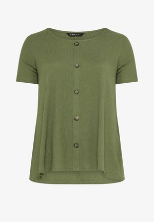 Yours Clothing, PLUS SIZE SCOOP NECK T-SHIRTS - Blusa - olive