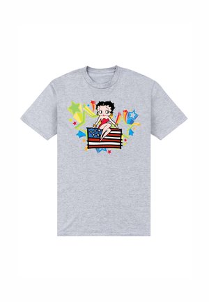 BETTY BOOP AMERICANAFLAG STARS - Camiseta estampada - heather grey