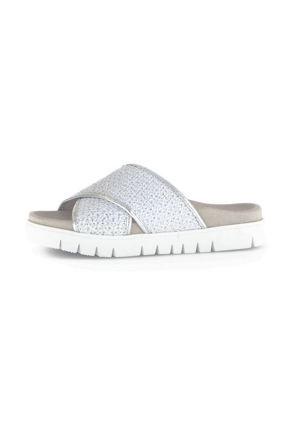 Pantolette flach - silber