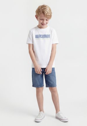 Abercrombie & Fitch BRICK TYPE TEE - T-shirt con stampa - bright white