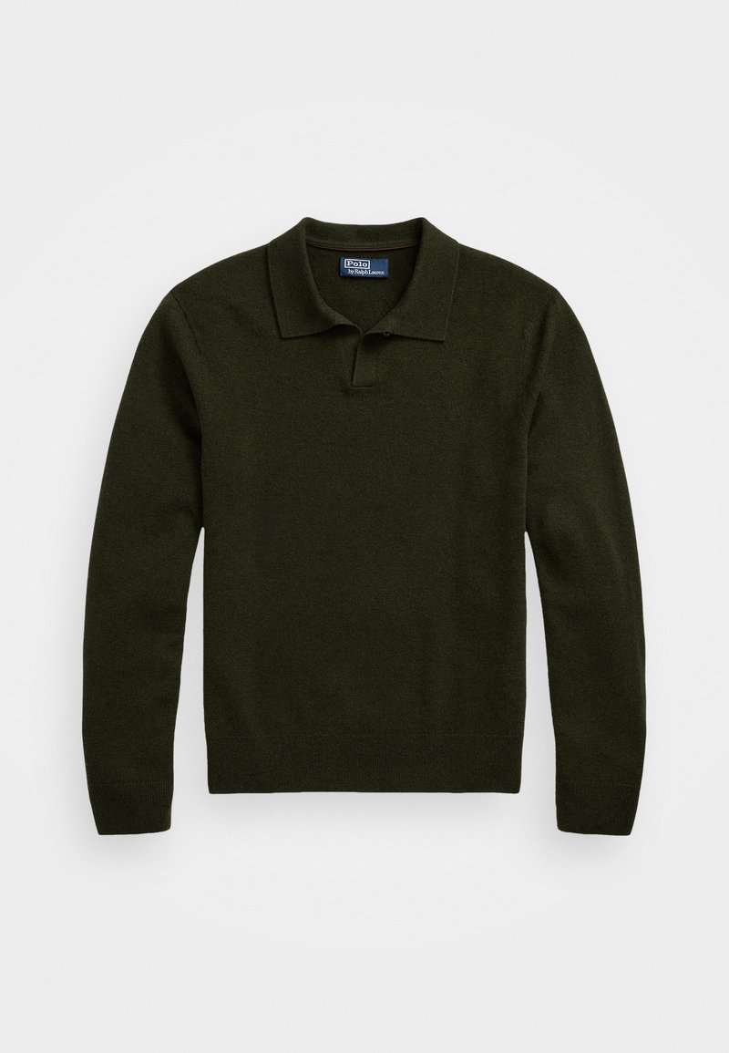Polo Ralph Lauren WOOL JOHNNY COLLAR JUMPER - Striktrøje - leaf green heather