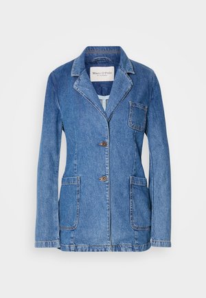 Marc O'Polo, SHAPED FIT BUTTON CLOSURE PACHED POCKETS, NOTCH LAPEL - Džínová bunda - clean mid blue wash