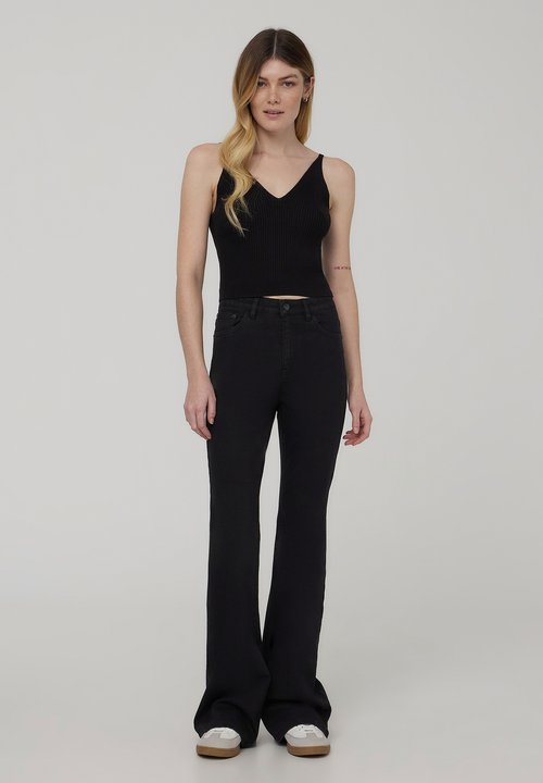 Vero Moda Vmglory SL Maglia A Costine Ga Noos – Canotta Donna Morbida Con Girocollo (Vestibilità Regolare)