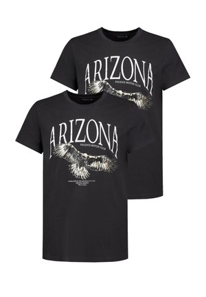 2ER-SET MIT ANIMAL-PRINT ADLER MOTIVPRINT - T-Shirt print - dunkelgrau