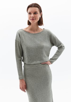 SOFT TOUCH BOAT NECK - Jumper - olivine melange