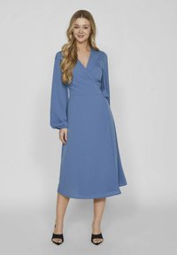 VILA WICKEL LANGÄRMELIGES MIDI - Denné šaty - coronet blue
