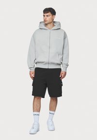 Pegador COLNE LOGO JACKET - Majica s kapuljačom i patentnim zatvaračem - washed pearl grey/salty cream