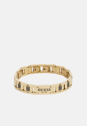 Guess FLAT CHAIN UNISEX - Armbånd - yellow gold-coloured/black