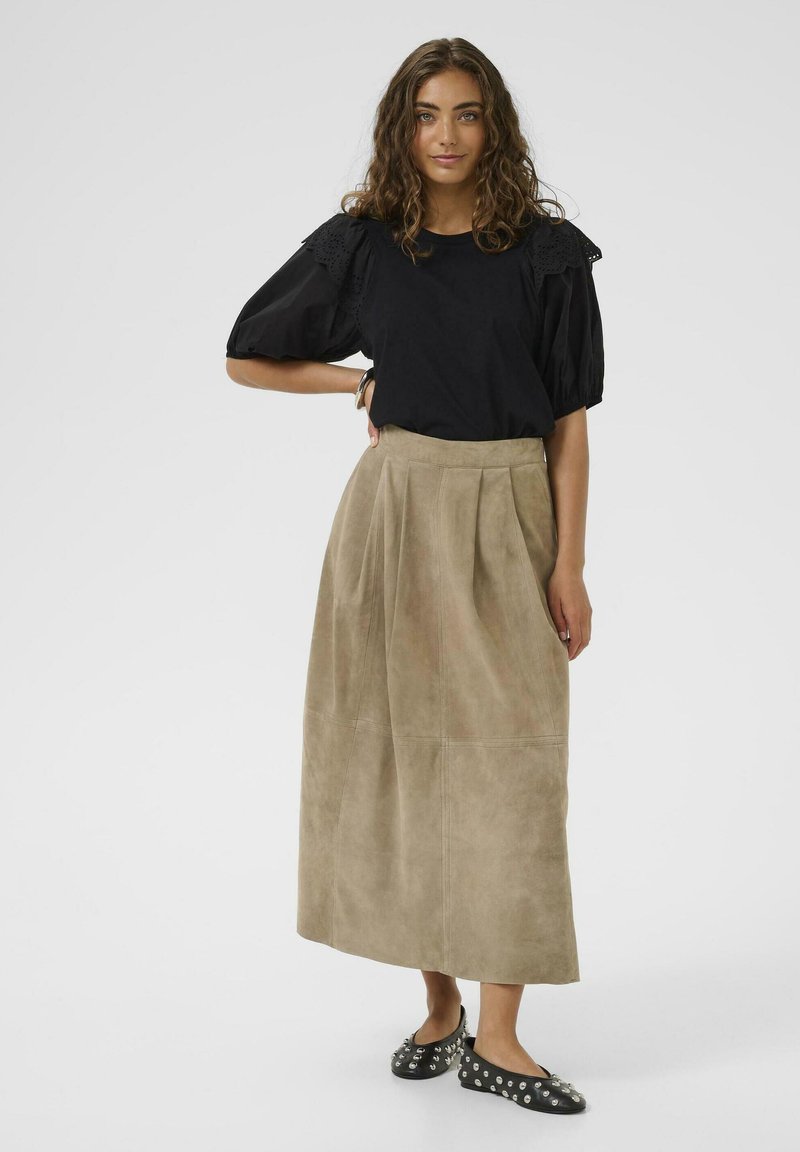 Jupe Longue En Lin ALEMBIKA Par LUUKAA - Taille 46 - Couleur Taupe - Neuve Avec Étiquettes