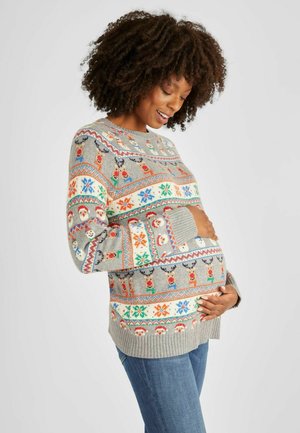 CHRISTMAS FAIR ISLE MATERNITY - Pulover - grey