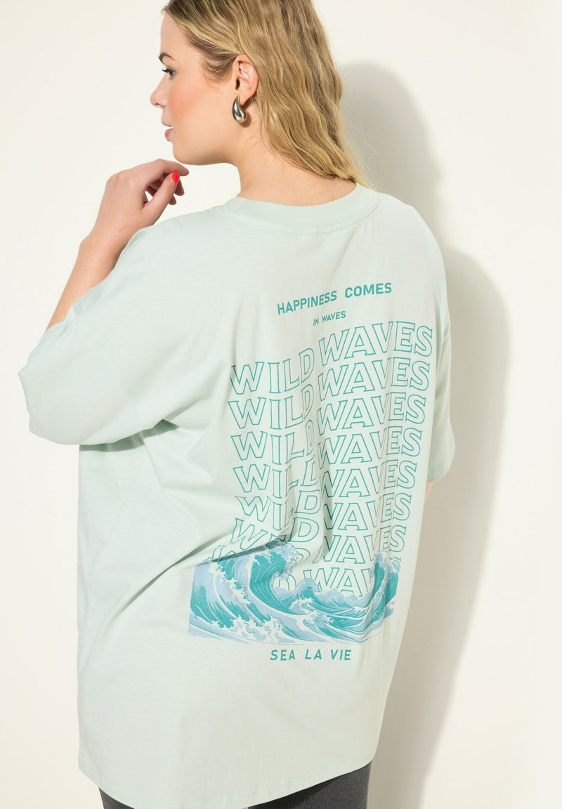 Studio Untold LONG RUNDHALS WAVE - T-shirt print - light mint
