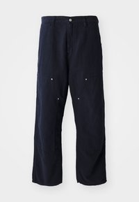 WALTER DOUBLE KNEE PANT - Pantalones - dark navy garment dyed