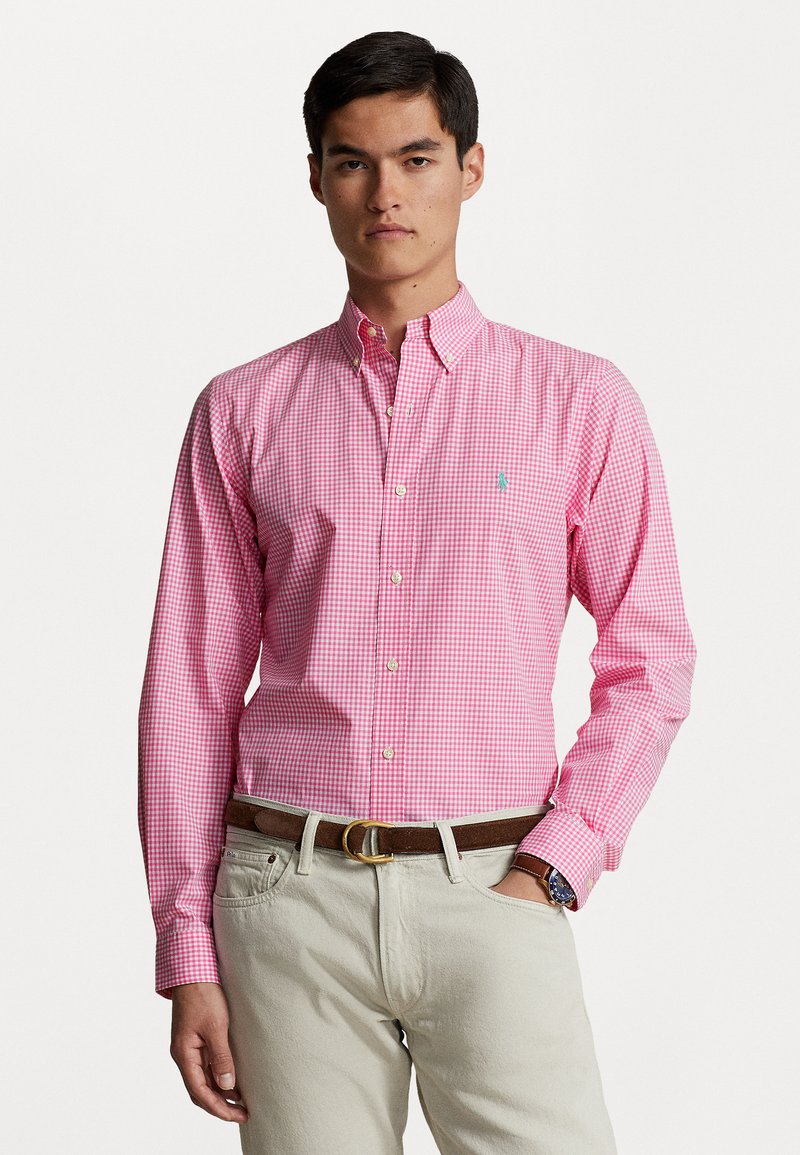 Polo Ralph Lauren CUSTOM FIT GINGHAM STRETCH POPLIN SHIRT - Ing - resort rose/white