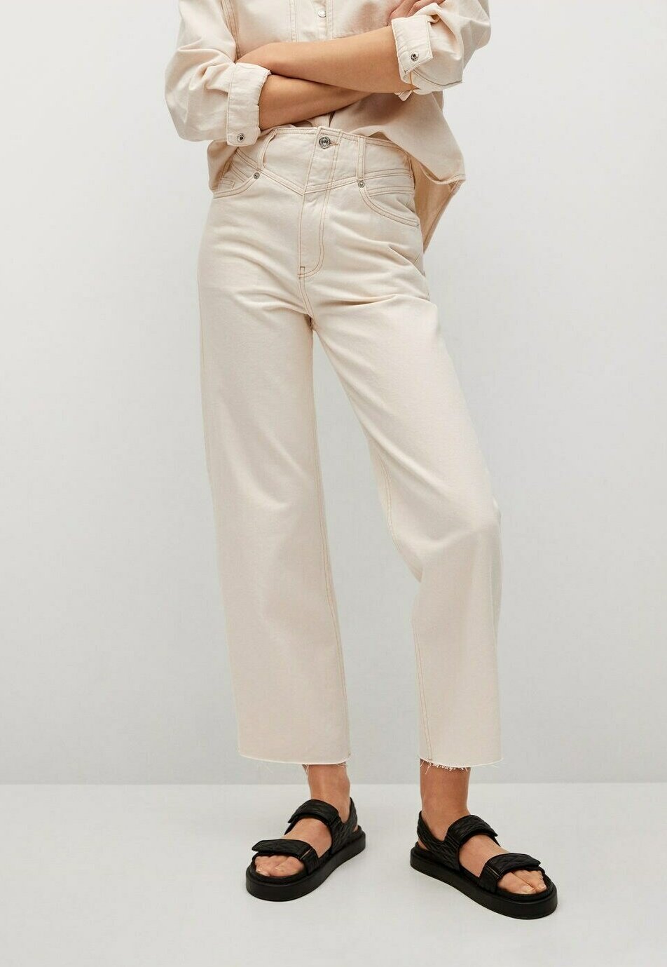 Mango JULIETA - Flared Jeans - ecru/off-white - Zalando.co.uk