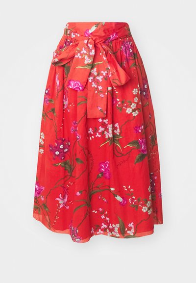 Erdem MIDI SKIRT WITH GATHERED WASIT - A-snit nederdel - poppy