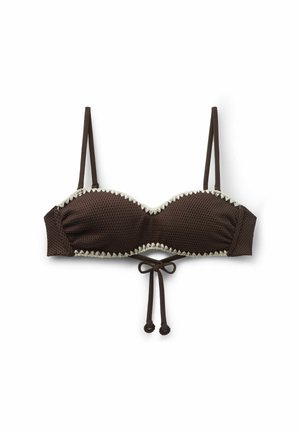 Calzedonia, BICOLOR EMBROIDERY BANDEAU - Bikinitop - brown