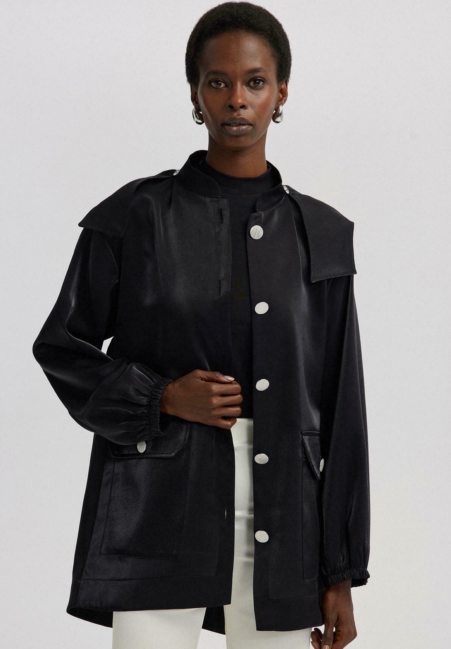 Touché Privé SHINY TEXTURED Parka black/negro