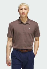adidas Performance STRIPE  - Polo - trace brown   dark brown