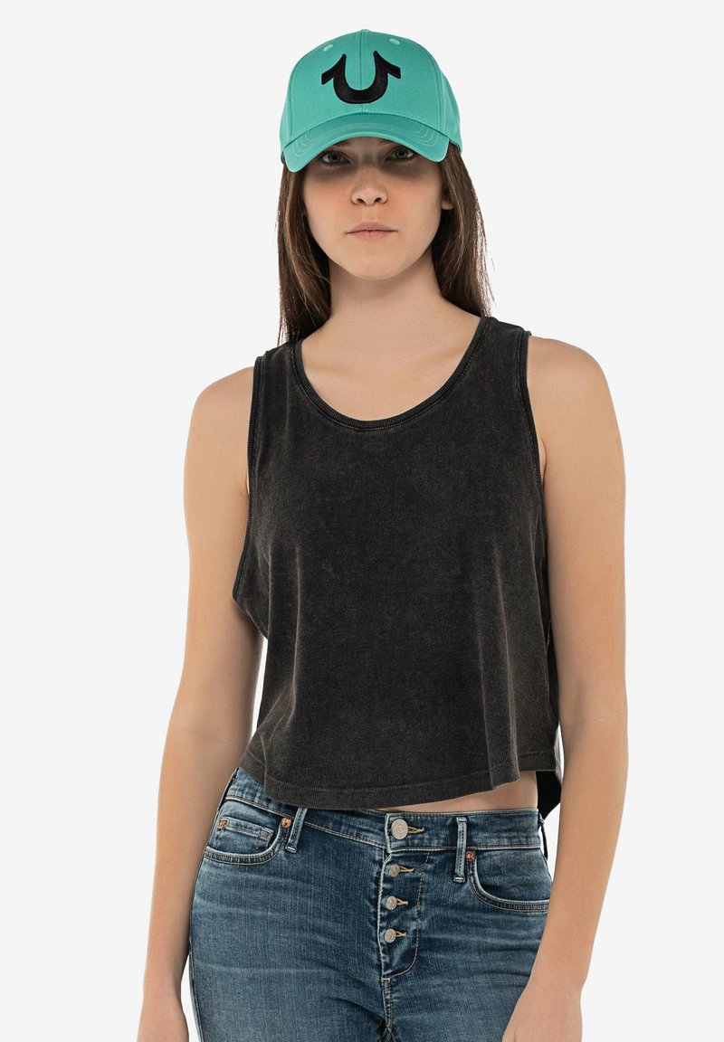 True Religion CROP DIRECT DYE Top schwarz/black Zalando.de
