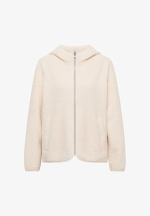Cecil, PLAIN-COLOURED HOODED TEDDY JACKET - Fleece jacket - teddy vanilla white