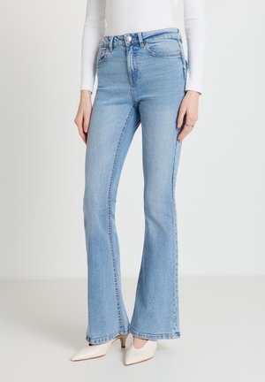 LUNGO TINTA UNITA - Jean bootcut - blu denim medio