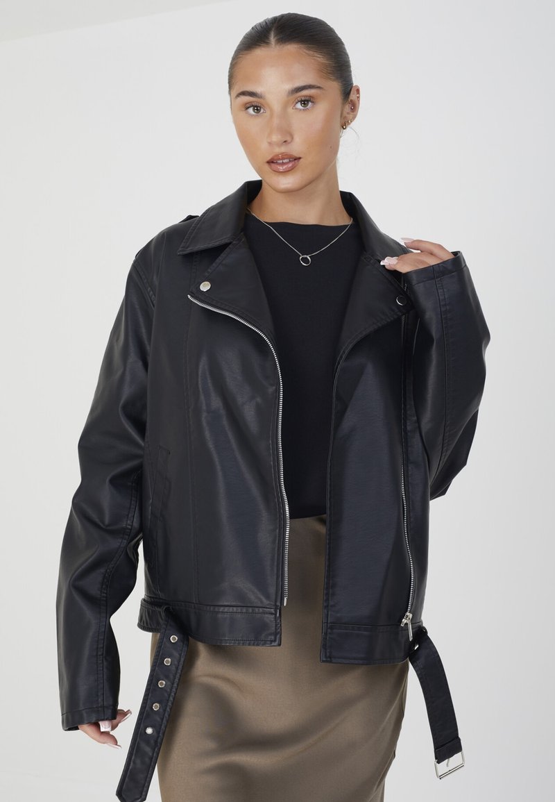 Brave Soul OVERSIZED BIKER - Giacca in similpelle - black