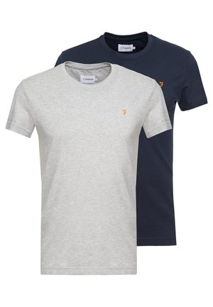 FARRIS TWIN 2 PACK - Basic T-shirt - grey marl/true navy