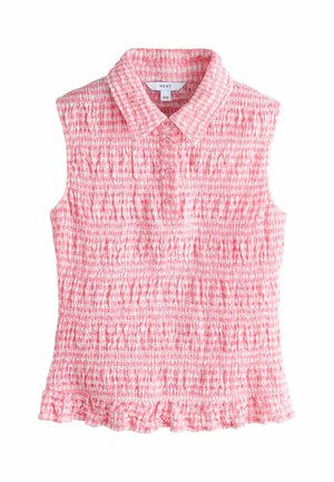 Next, REGULAR FIT - SHIRRED SLEEVELESS POLO TOP . - Poloshirts - pink gingham