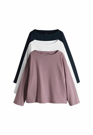 REGULAR FIT - 3 PACK LONG SLEEVE  - Pikkade varrukatega topp - navy white stripe
