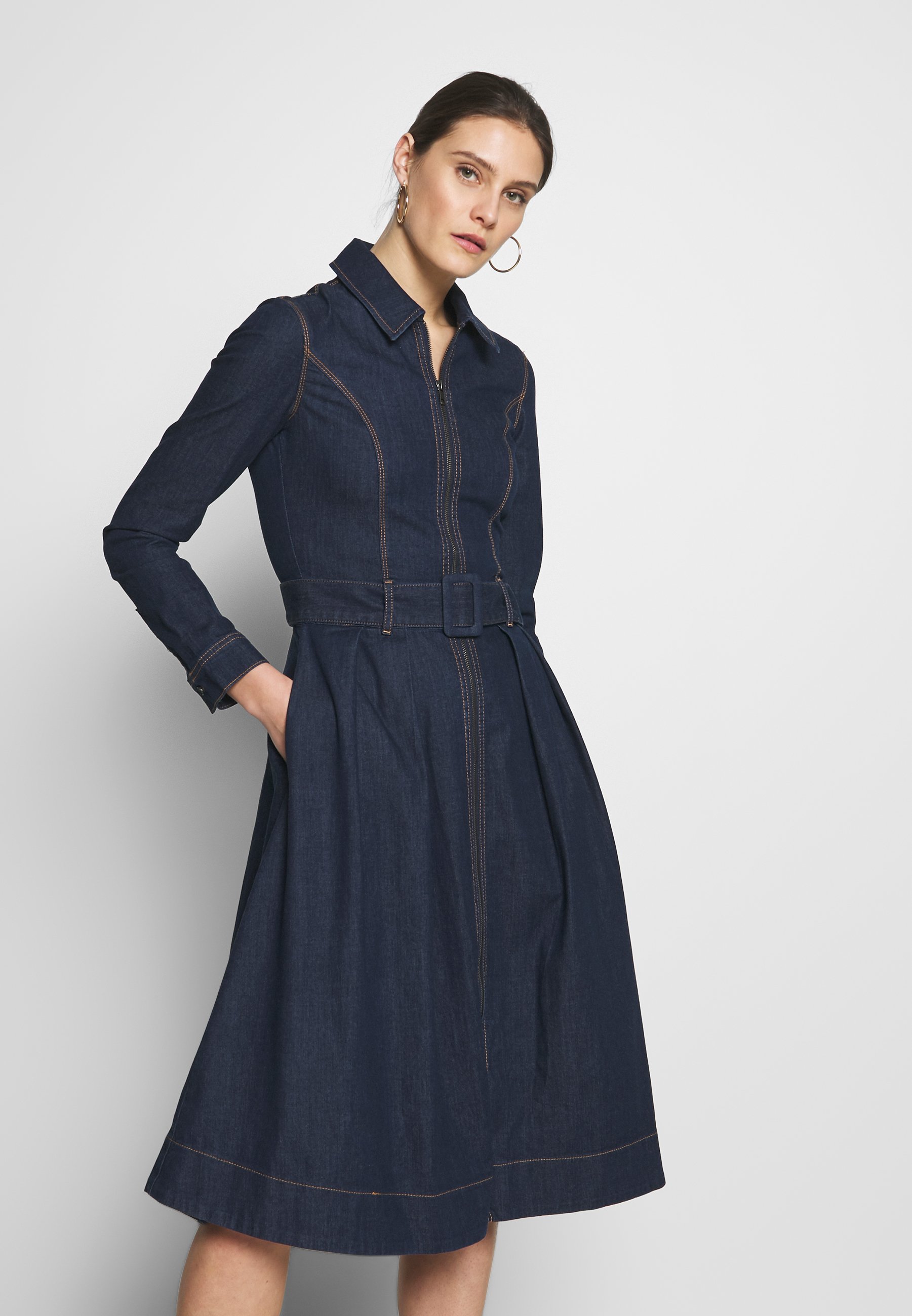 Tommy Hilfiger Dress Uta Jeanskleid Dark Blue Dunkelblau Zalando De