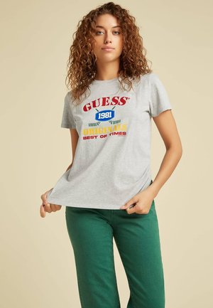Print T-shirt - hellgrau