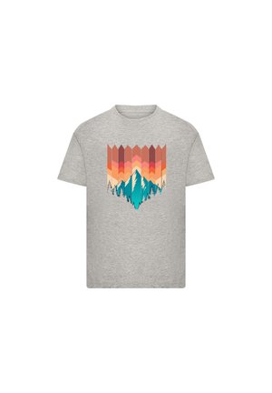 BERG SONNENUNTERGANG GEOMETRISCH - T-Shirt print - heather grey