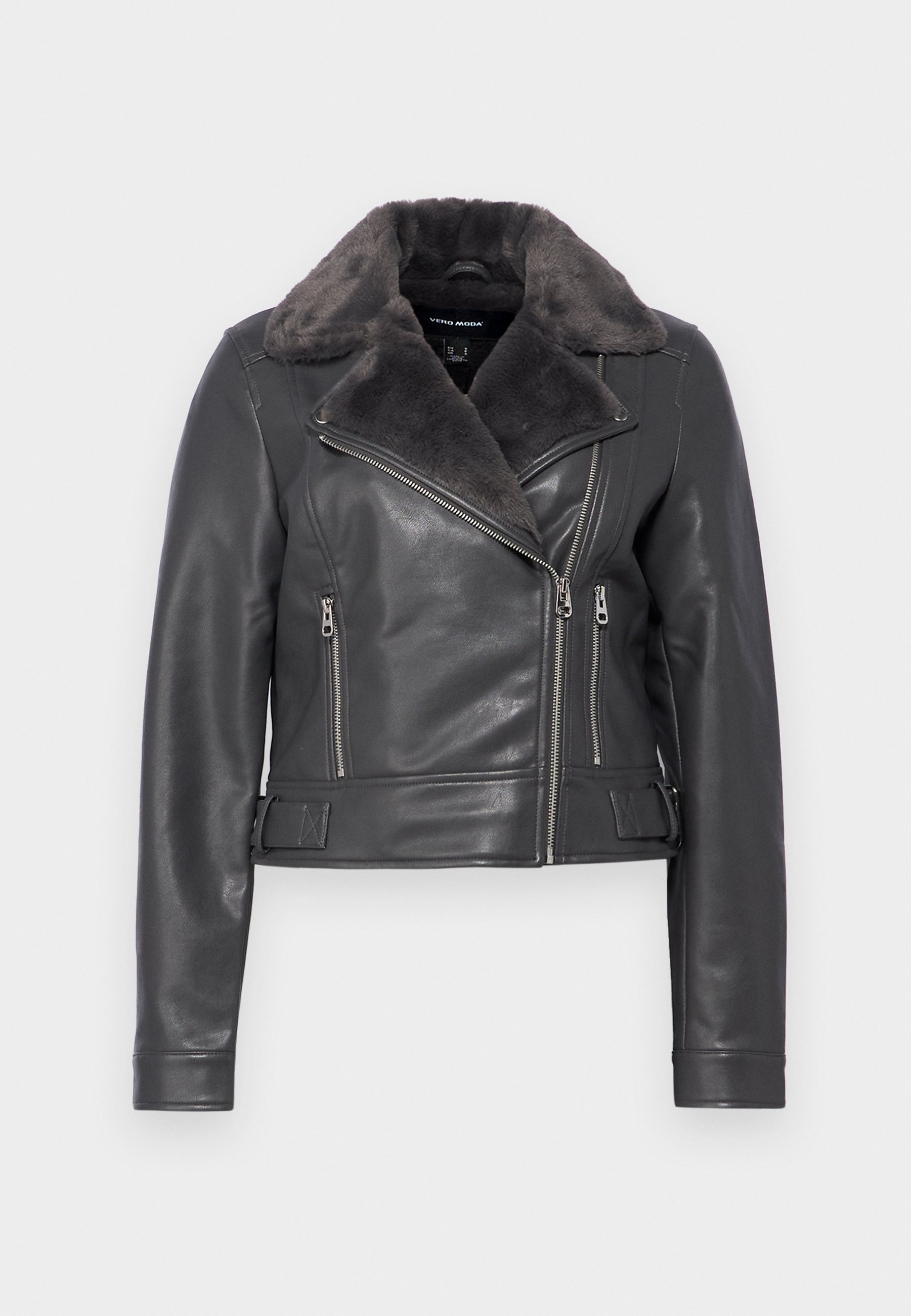 ジャケット・アウター Black fur leather jacket elmyu Black fur leather jacket elmyu