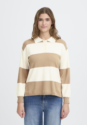 IHBOSTON LS14 - Tops ar garām piedurknēm - sepia tint comb polo