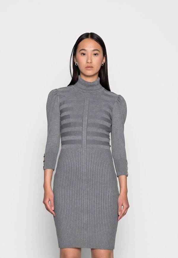 Strickkleid - gris anthracite