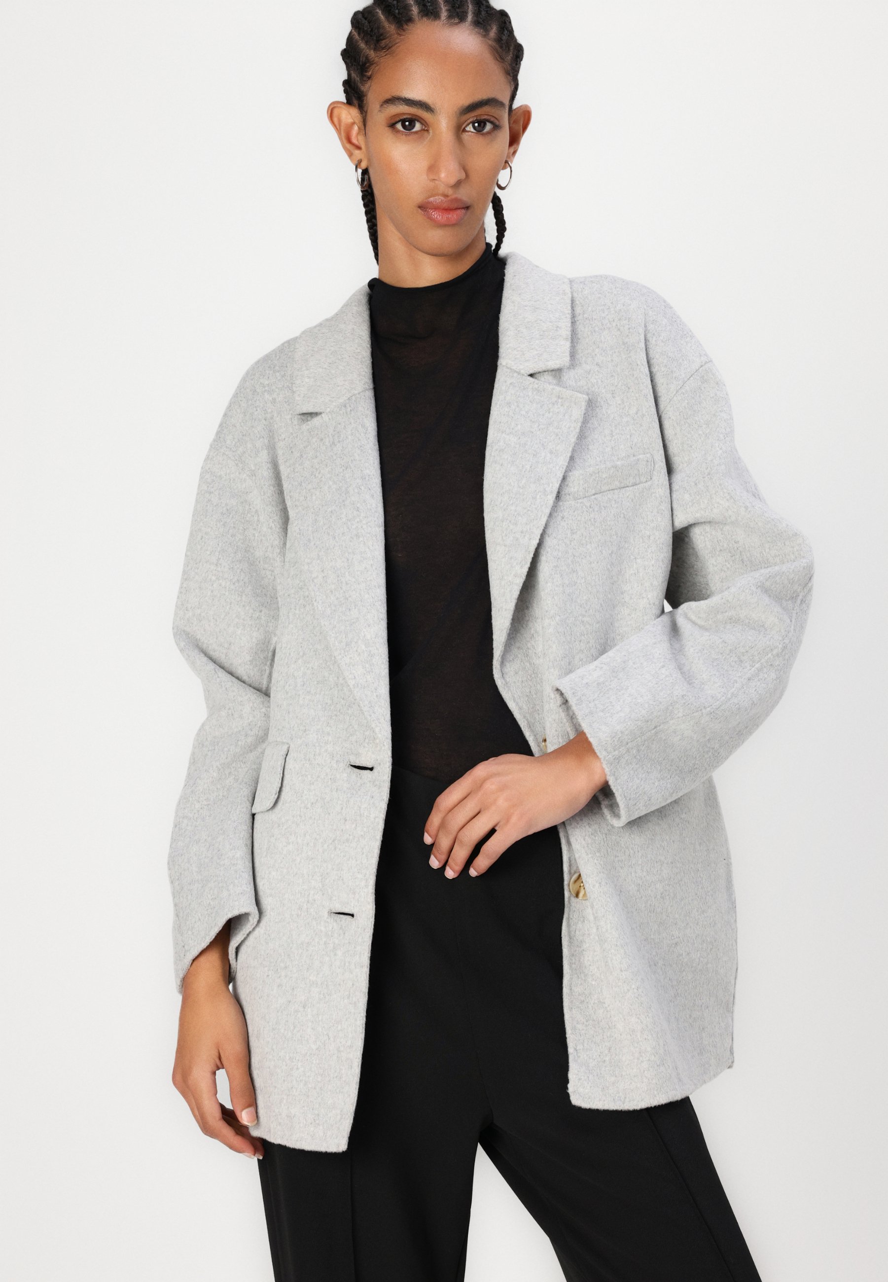 American Vintage DADOULOVE - Classic coat - polar melange/dark