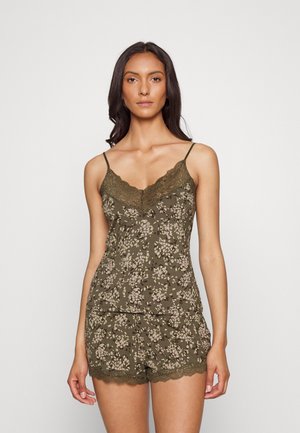SHORT CAMI SPECKLE LEOPARD SET - Pyjama - grape leaf
