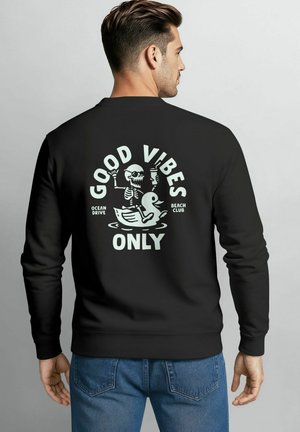 PULLOVER MIT BACKPRINT ONLY SKELETT - Sweatshirt - schwarz