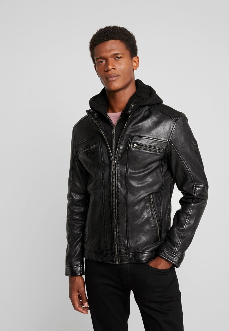 Oakwood - DRINK - Leather jacket - black, Enlarge