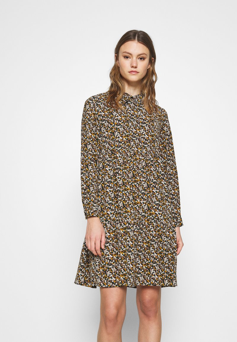 JDY PIPER - Vestido camiseiro - black/yellow