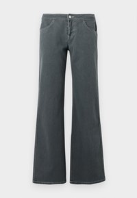 KIM POP STITCH PANT - Sirgete säärtega teksad - denim black