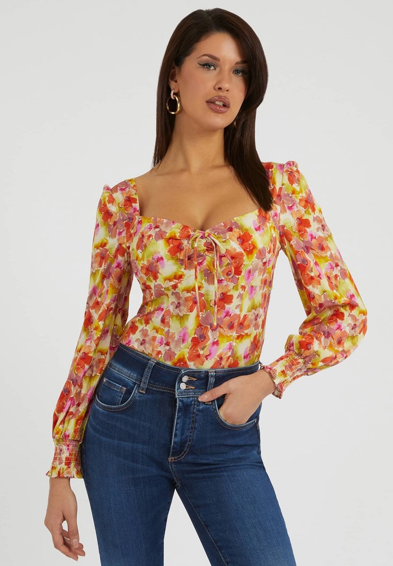 Guess MIT BLUMENPRINT Blouse gemustert multicolor/meerkleurig