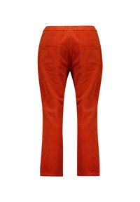 Oranje corduroy broek met een slim fit, voorzien van twee achterzakken en een gestructureerde stof. De tailleband is elastisch voor extra comfort.